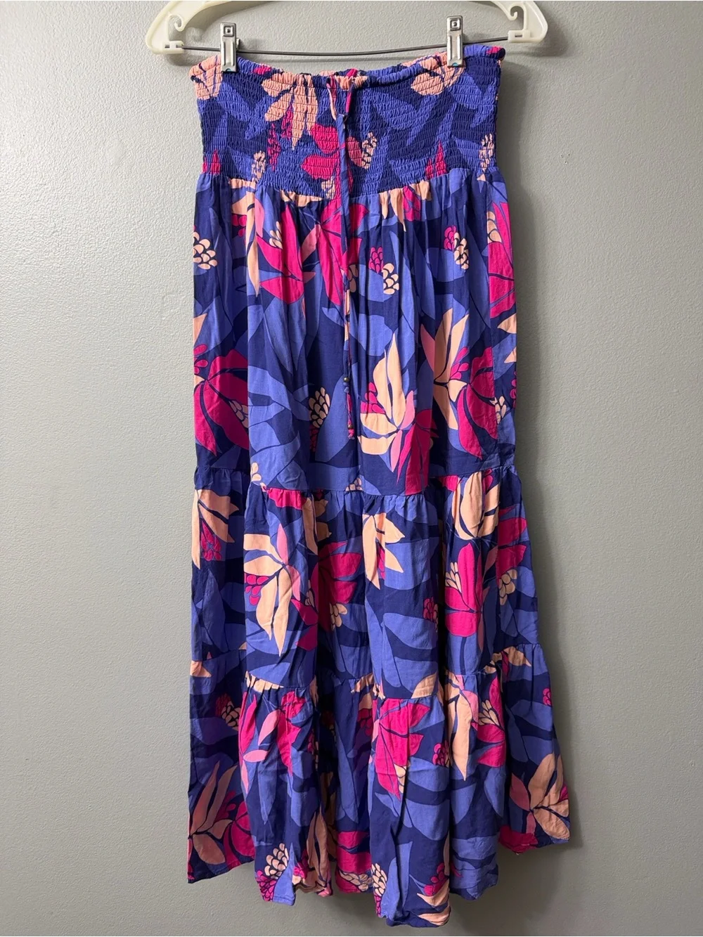 Floral Tiered Dress/Maxi Skirt in Purple and Pink